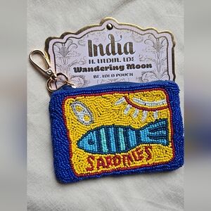 Colorful Sardines Beaded Fish Pouch